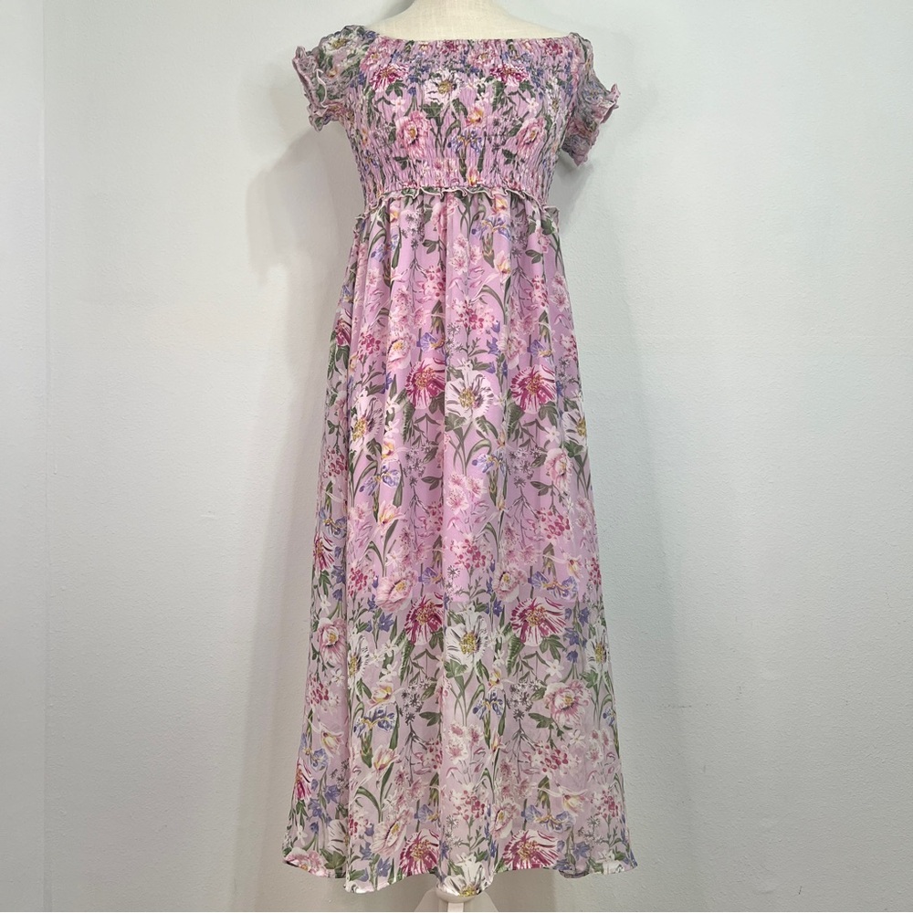 Sam Edelman Pastel Purple/Pink Floral Maxi Dress